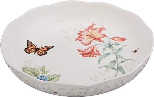 Butterfly Meadow Scalloped Low Serving Bowl