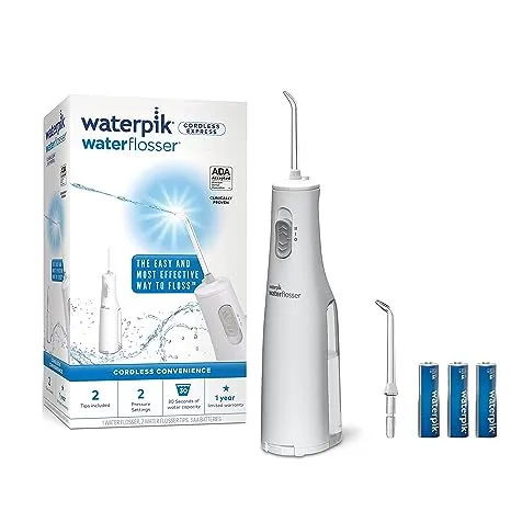 Waterpik Cordless Water Flosser, Battery operated & Portable for Travel & Home, ADA Accepted Cordless Express, Black WF-02