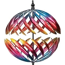 Giant Metallic Colored Jupiter Two-Way Counter Motion Garden Wind Spinner