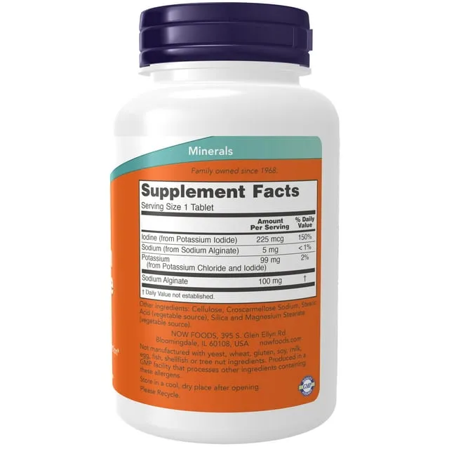 Now Foods Potassium Plus Iodine (180 Tablets)