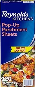 Reynolds Kitchens Pop-Up Parchment Paper Sheets, 10.7x13.75 Inch, 120 Sheets