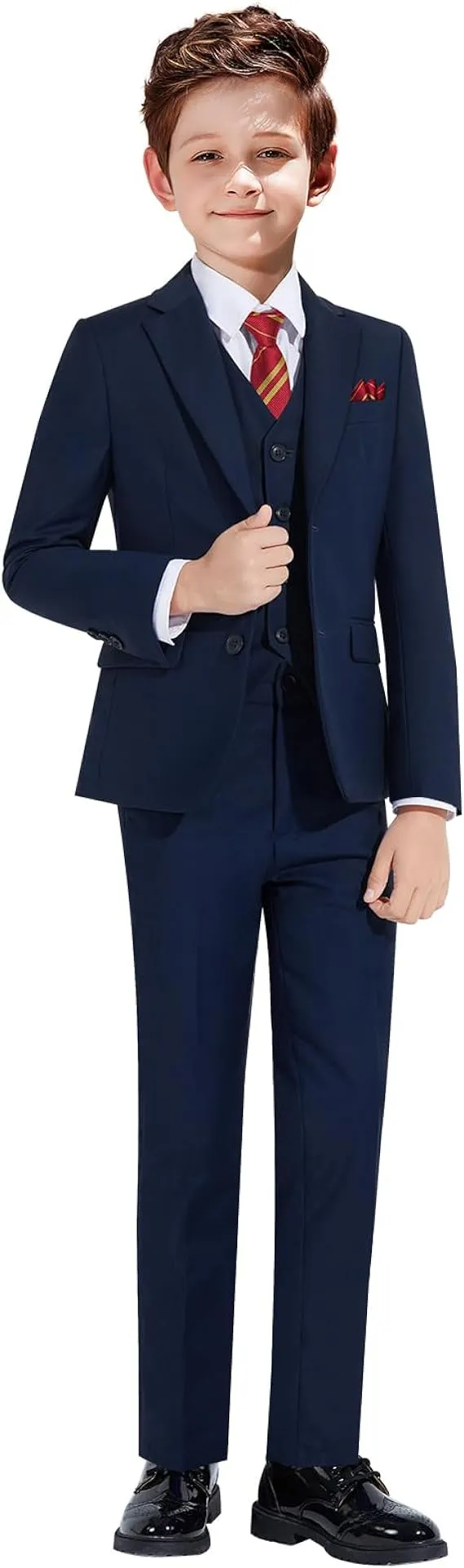 Marvelous World Boys' Formal Slim Fit Suit Set, Adjustable Waist