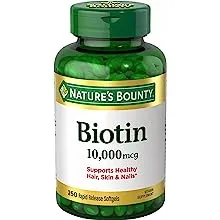 Nature's Bounty Biotin 10,000 mcg, 250 Rapid Release Softgels