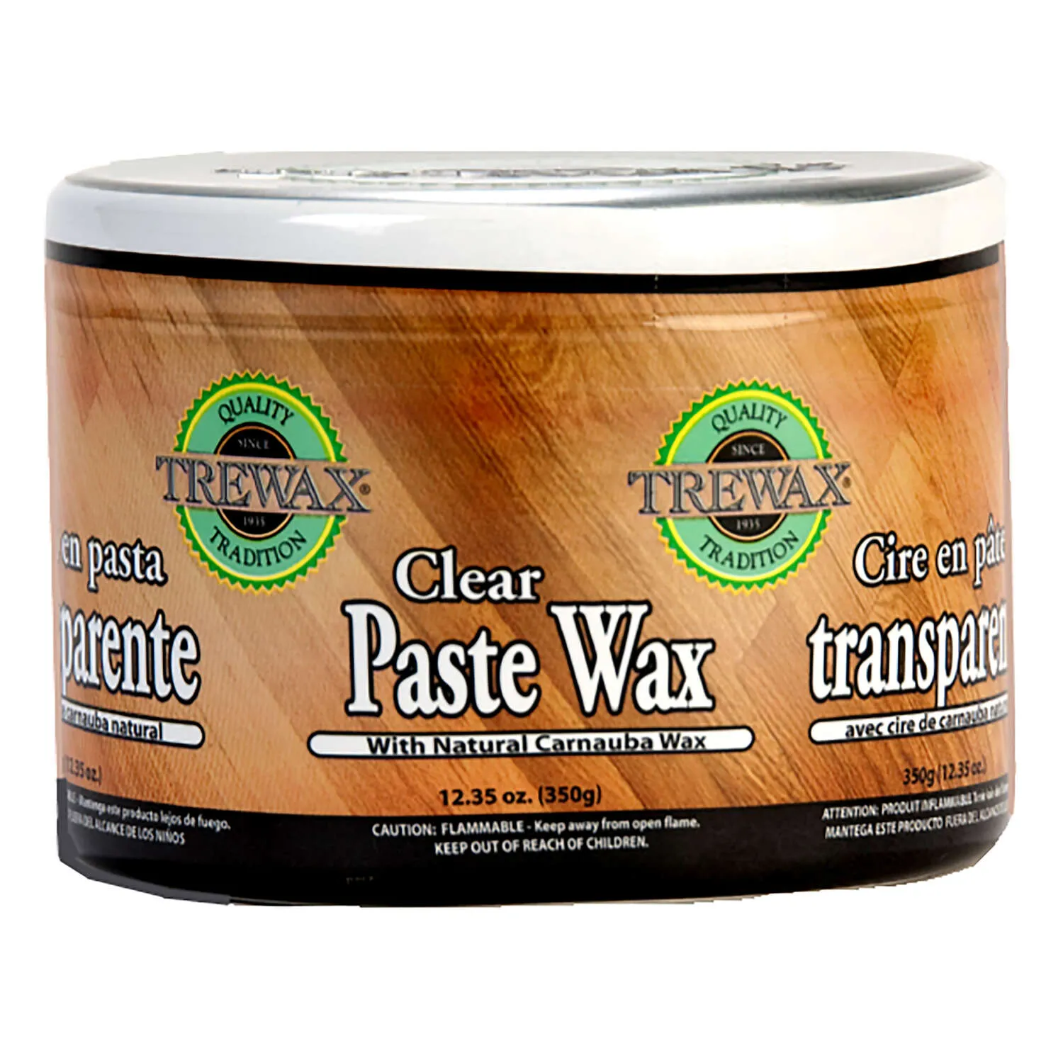 Trewax Paste Wax with Carnauba Wax, Clear, 12.35-Ounce, Ideal on Hardwood Floors, Fine Furniture, Granite, Marble and Bronze 