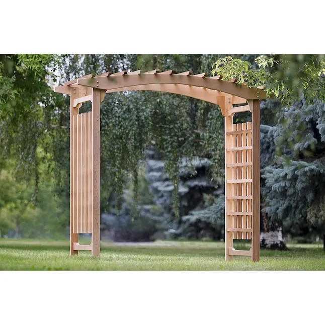 All Things Cedar 7.83-ft W x 7.25-ft H Natural Wood Garden Arbor Lowes.com