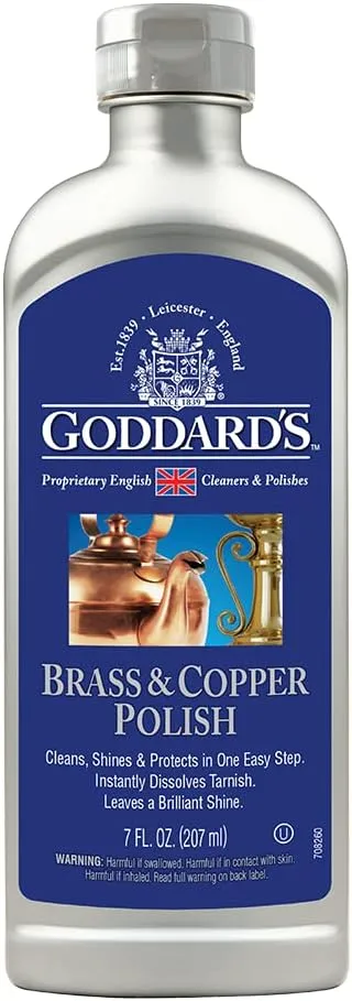 Goddard’s Copper & Brass Polish, Copper Cleaner & Brass Cleaner for Long-Lasting Shine, Metal Polish for Pewter, Chrome & More, Metal Polishing Compound (7oz)