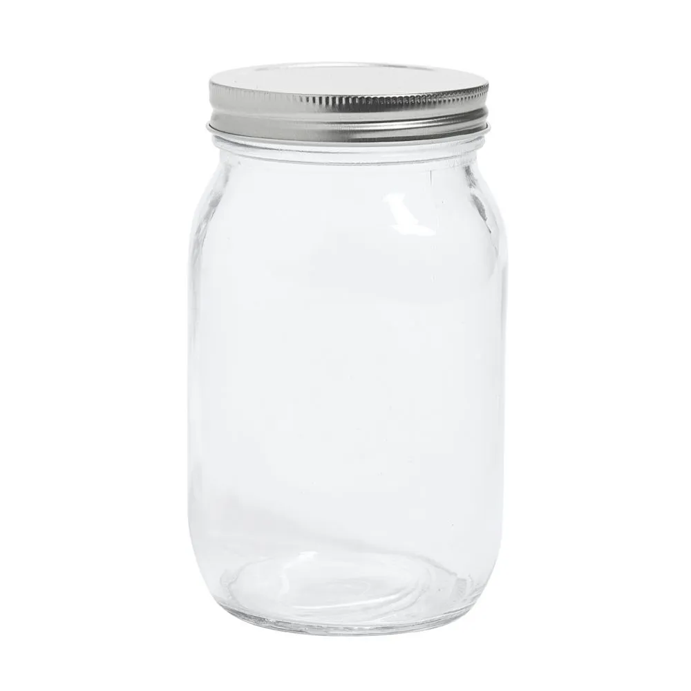 Quart Glass Mason Jars with Lids - 12 Pc.