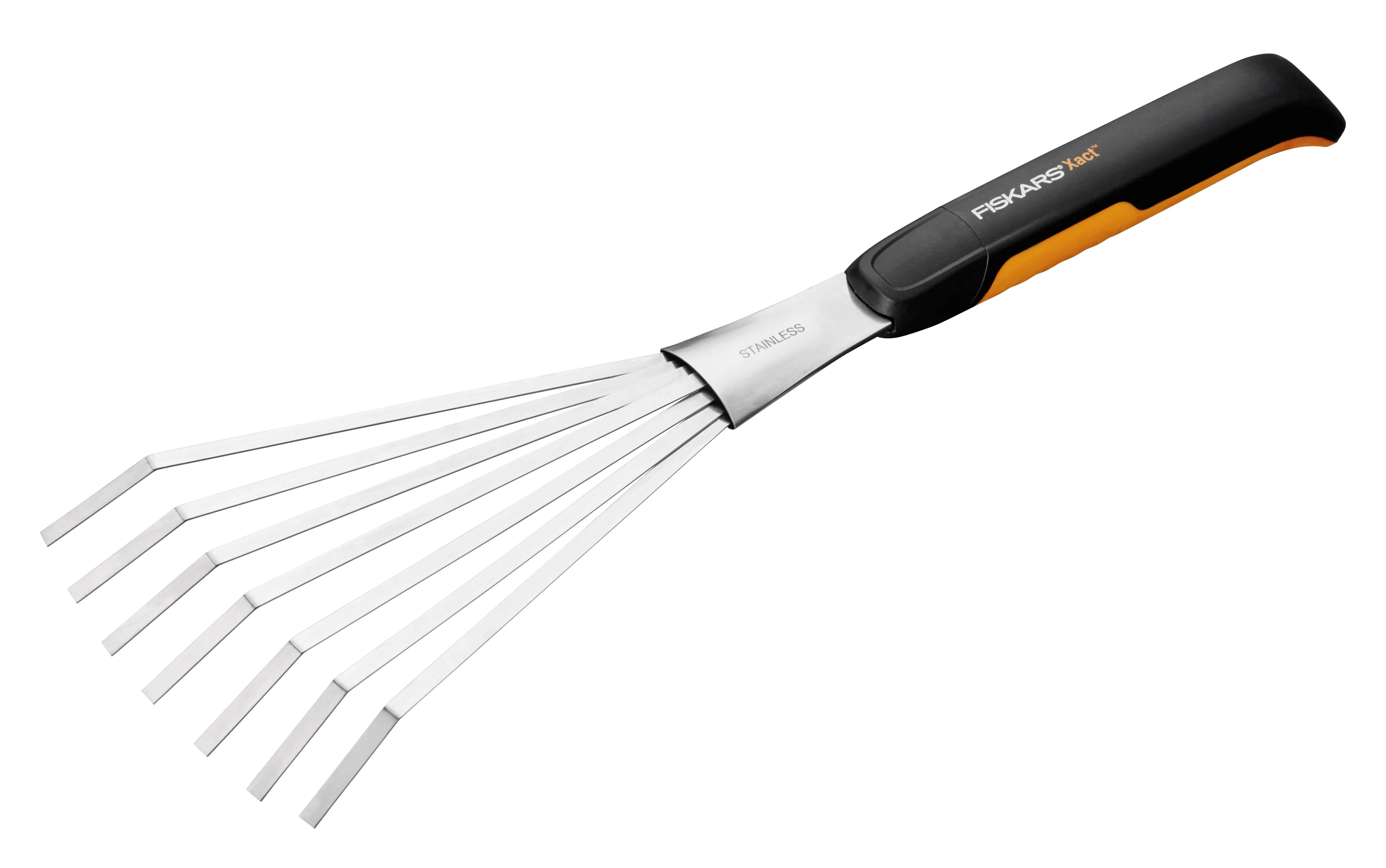 Fiskars Xact 17.24 in. 7 Tine Steel Garden Rake Poly Handle