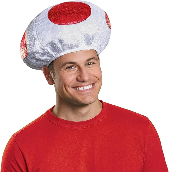 Adults Nintendo Mario Brothers Red Mushroom Hat Costume Accessory