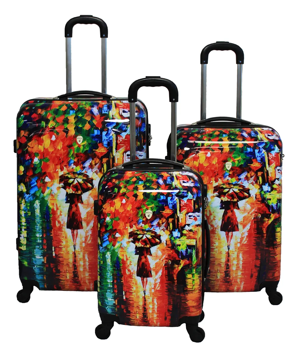 Dejuno Luggage Parisian - Parisian Nights Lightweight Spinner Three-Piece Upright Set