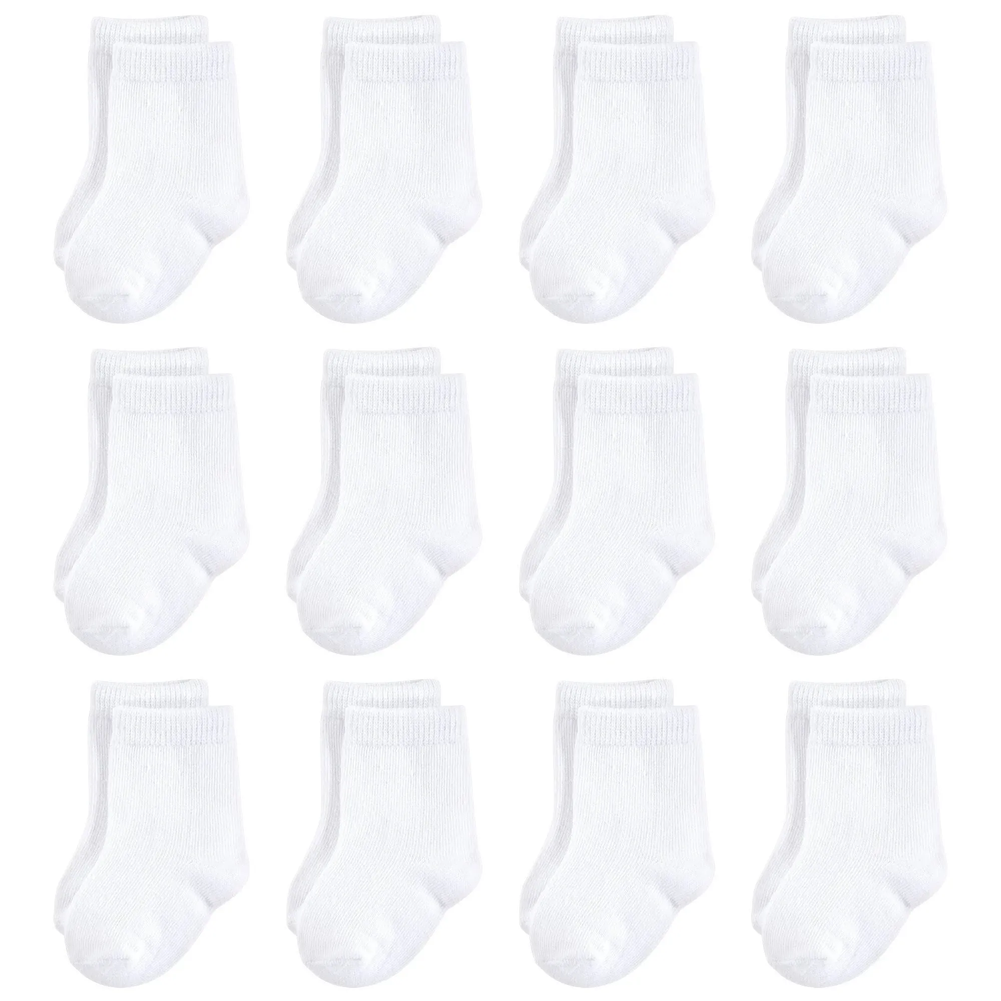 Touched by Nature Baby Organic Cotton Socks, White 12-Pack, 12-24 Months