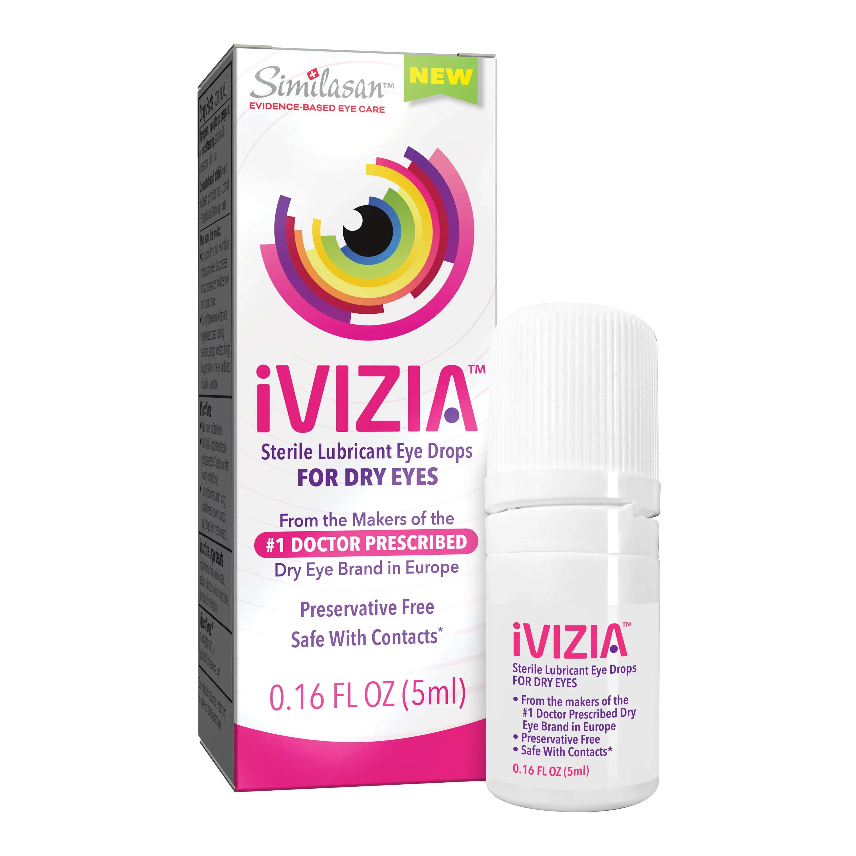 iVIZIA Sterile Lubricant Eye Drops for Dry Eyes, 0.16 fl oz