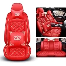 Aotiyer Full Set Car Seat Covers, Crown PU Leather Car Seat Cover Full Surround ...