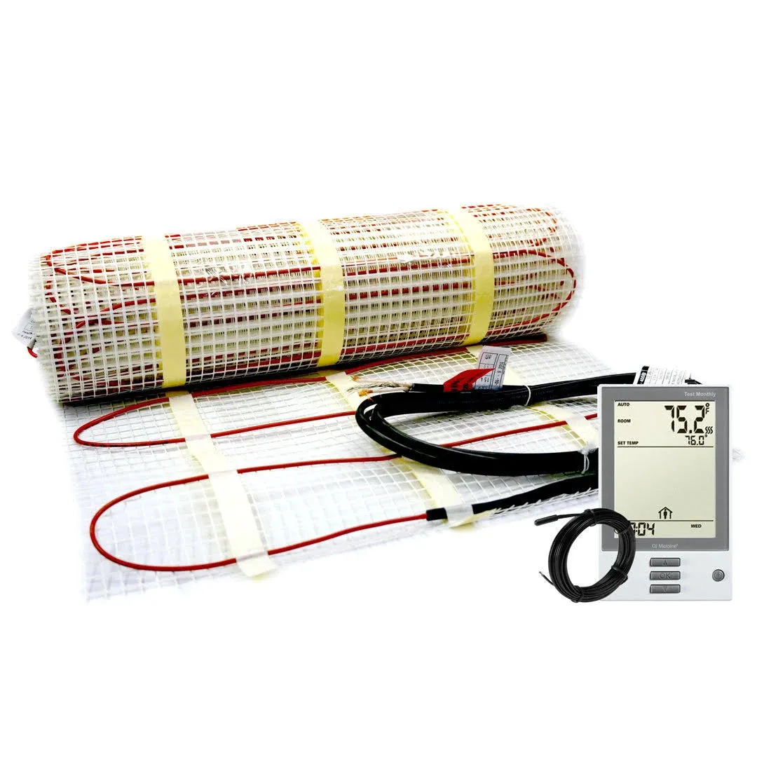 Heatwave 20 Sqft Electric Floor Heating System with Required GFCI Programmable ...