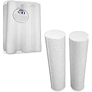 MT Products White Hard EPS Foam Rods 2&#034; x 10&#034; Cylinder Art-in-Crafts - Pack of 8