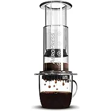 Aeropress Clear Coffee Press – 3 in 1 brew method combines French Press, Pourover, Espresso - Full bodied coffee without grit or bitterness - Small portable coffee maker for camping & travel