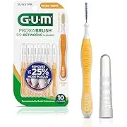 GUM Proxabrush Go-Betweens - Moderate - Interdental Brushes - Soft Bristled Dental Picks for Plaque Removal & Gum Health - Safe for Braces & Dental Devices, 10ct (6pk)