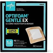 Optifoam Gentle EX Bordered Foam Dressing, 6" x 6" 10/Box