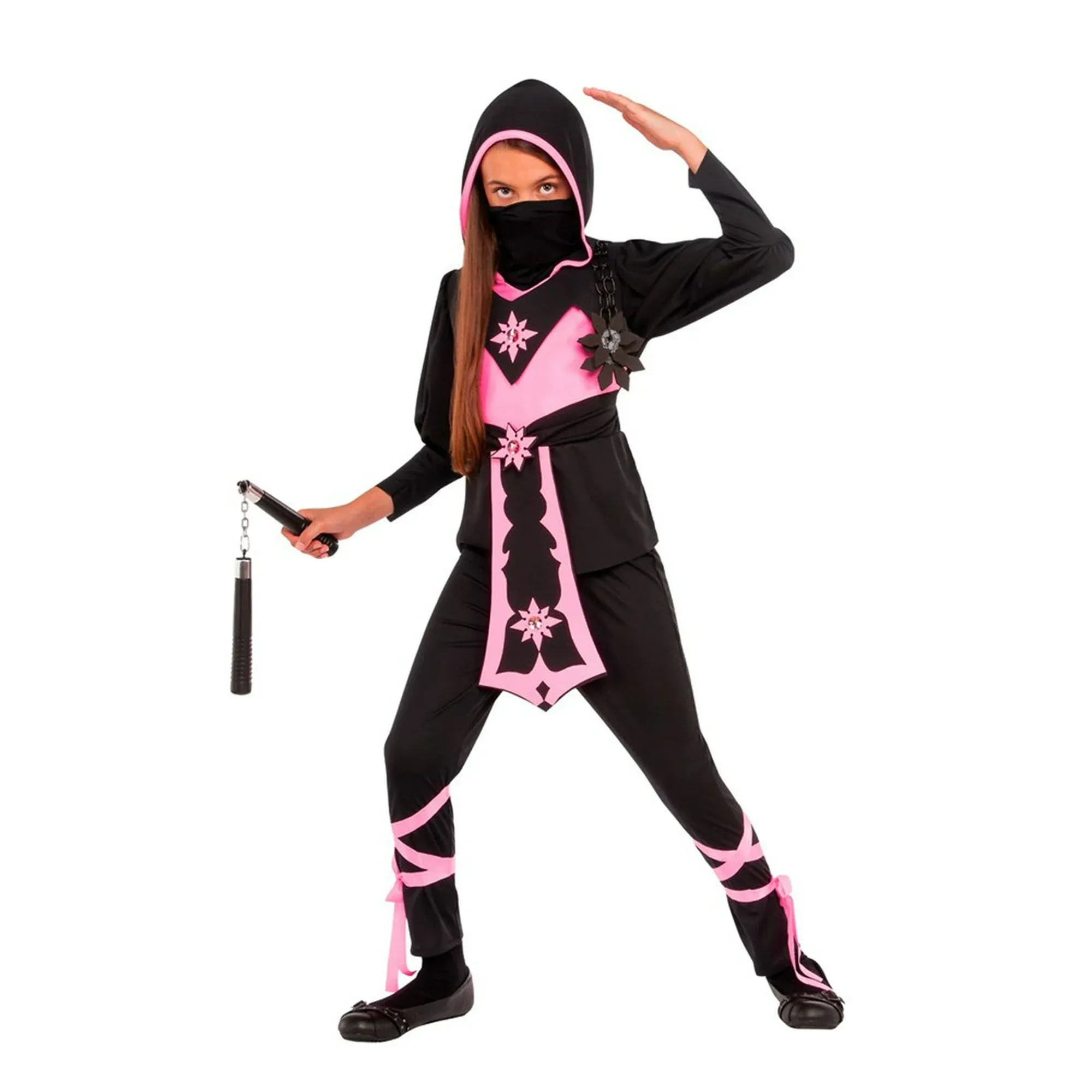 Girls Pink Crystal Ninja Costume