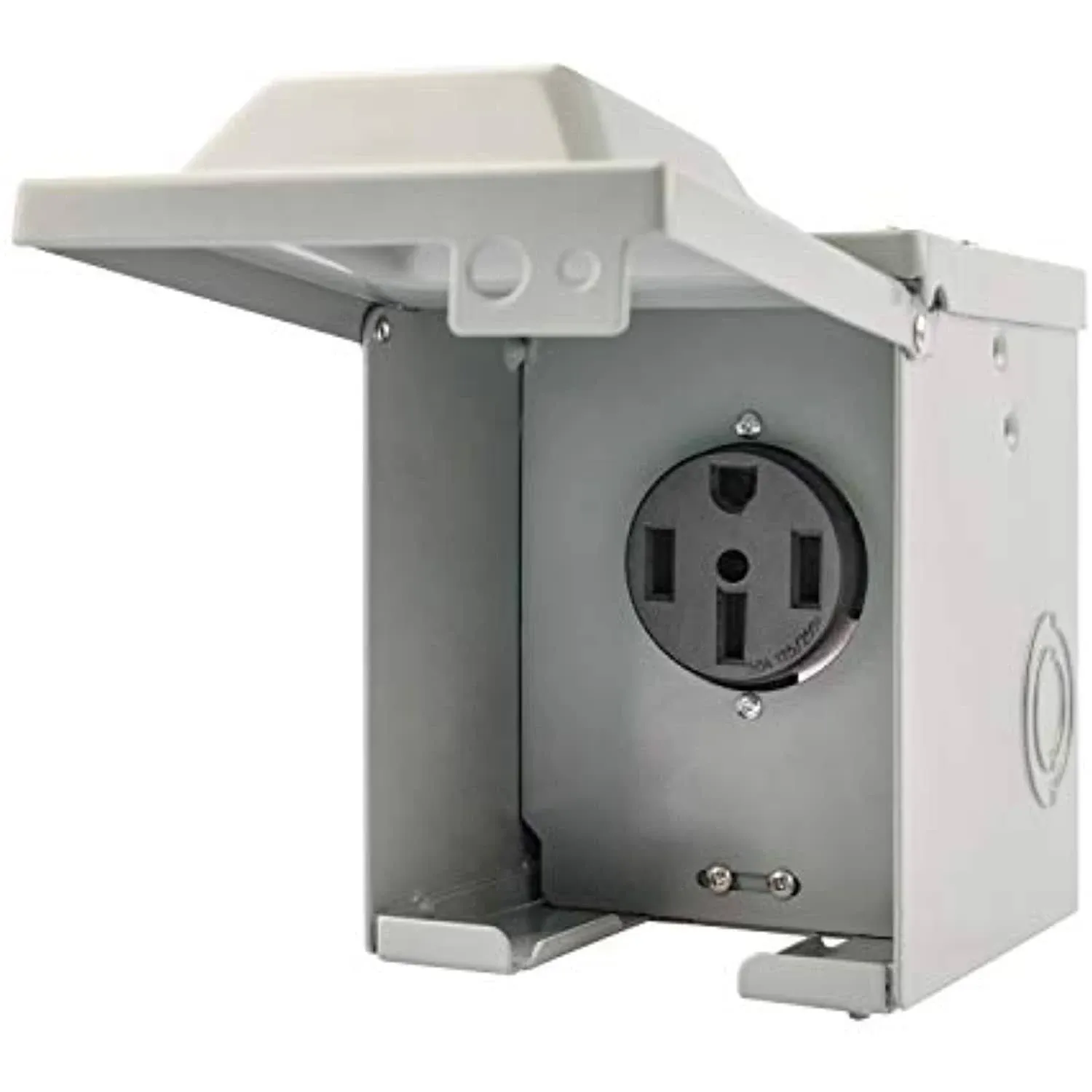 50 Amp RV Power Outlet Box, 125/250 Volt NEMA 14-50R RV Receptacle, Enclosed Weatherproof Lockable Outdoor Electrical Panel Outlet for RV Camper Travel Trailer Electric Car