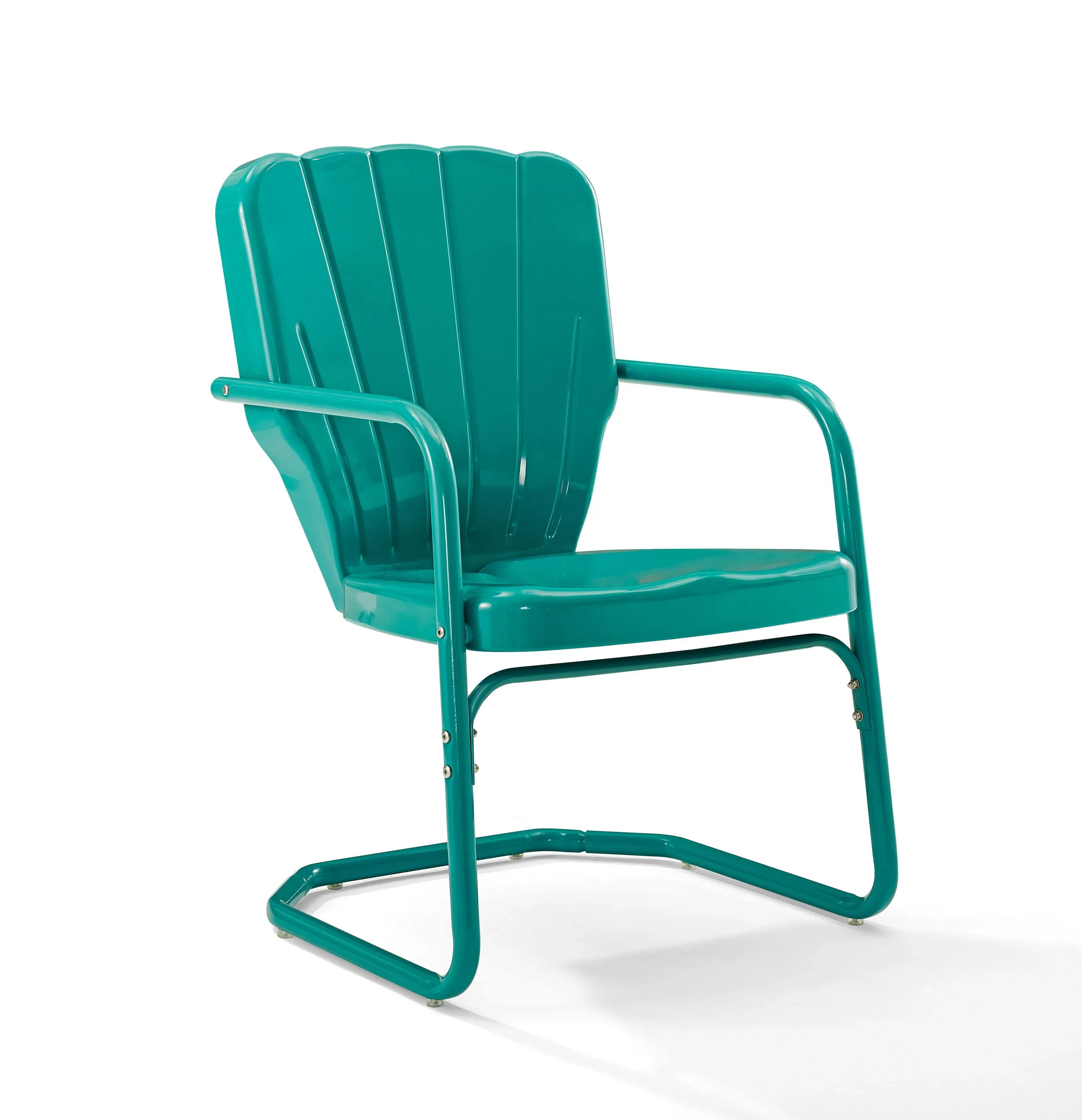 Crosley Ridgeland Metal Chair Set of 2 - Turquoise