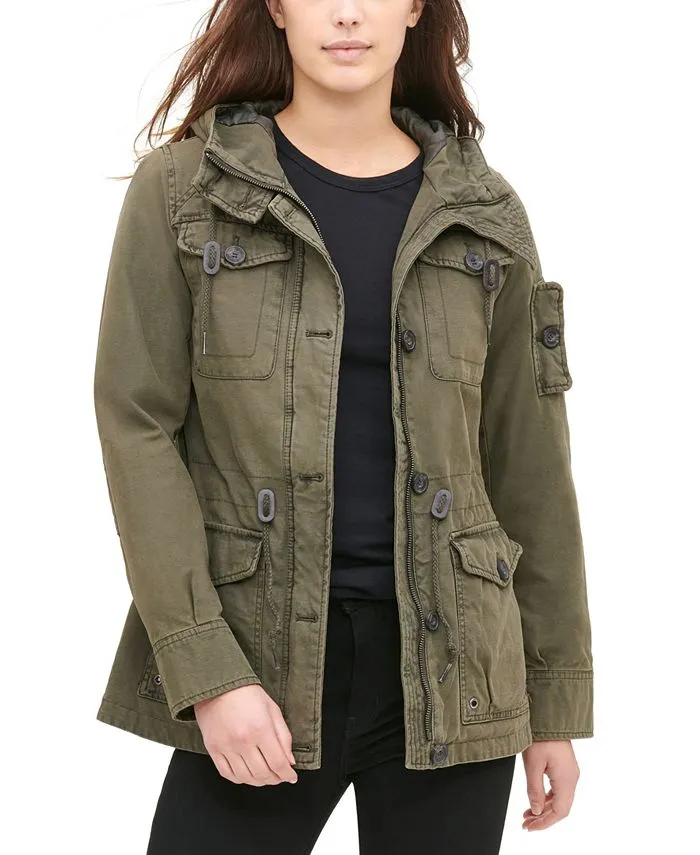 Levi's Women's Hooded Military Jacket - Army Green