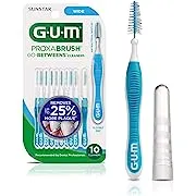 GUM Proxabrush Go-Betweens - Wide - Interdental Brushes - Soft Bristled Dental Picks for Plaque Removal & Gum Health - Safe for Braces & Dental Devices, 10ct (6pk)