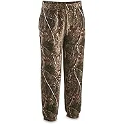 Huntrite Men's Camo Fleece Pants, Lightweight, Athletic Jogger Sweatpants with Pockets, Woodland Camo, MediumHuntrite Men's Camo Fleece Pants, Lightweight, Athletic…