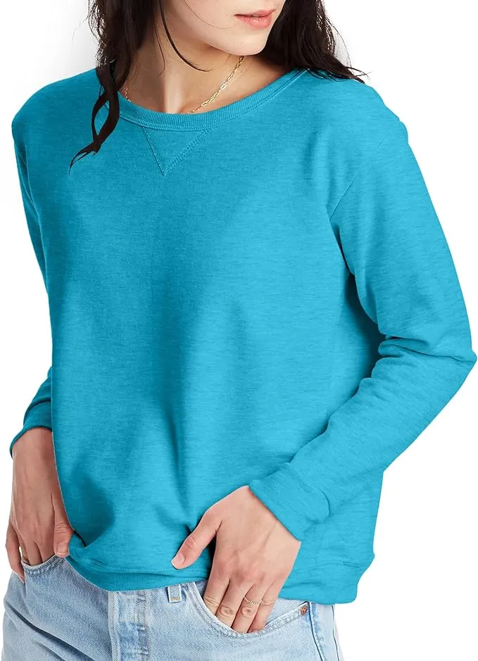 Hanes Women's Crewneck Sweatshirt, EcoSmart Fleece Women's Pullover Sweatshirt, Sweatshirt for Women