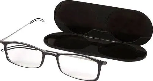 New! ThinOptics - Brooklyn 2.0 Strength Glasses with Milano Case - Black