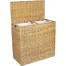 BirdRock Home Laundry Hamper Handwoven Design+2-Remov<wbr/>able Liners+Lid (1-Pack)