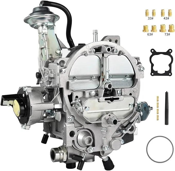 LOREADA 4 Barrel Carburetor for Rochester Quadrajet 4MV 1904R 1906R Carb Fit for GMC Chevy Chevrolet Cadilla Trucks 1980-89 305-350c.i.Engines Vacuum Secondary 750 CFM Electric Choke W/Gaskets jets