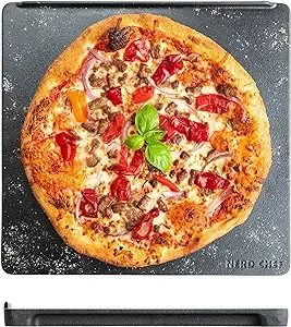 Speed Steel - High Performance Pizza Baking Stone | Integrated Backstop &amp; Handle