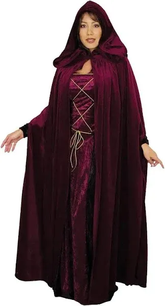 Cloak Velvet Hooded Cape 63 inch Adult Mens or Womens