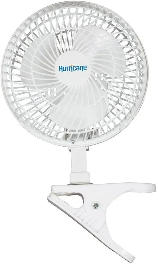 Hurricane Classic Series Clip Fan, 6", 6-Inch, White