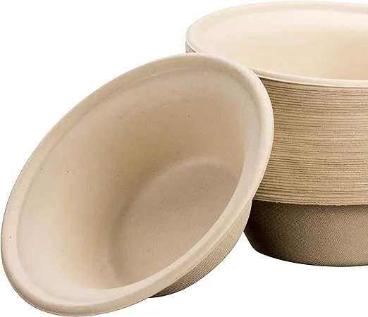 Biodegradable, Plant-Based, Tree Free, Disposable Bowls 50 Pack. Sturdy, Gluten ...