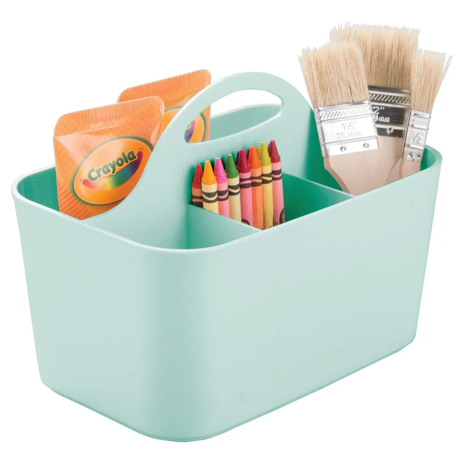 mDesign Plastic Sewing & Craft Storage Organizer Caddy Tote Bin - Mint Green