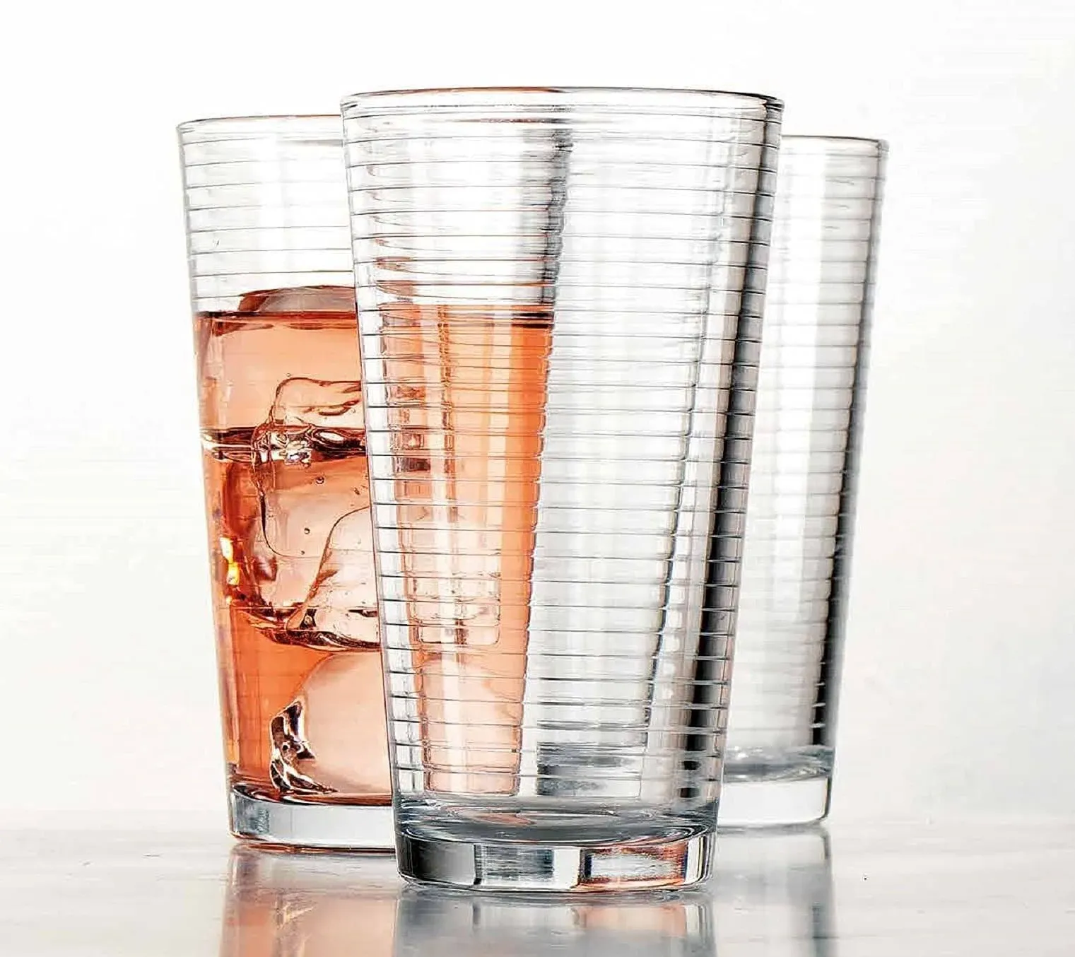 Glavers Highball Glass Set - Premium Quality Cooler Cups - Ideal for Drinks - Dishwasher Safe