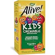 Nature's Way, Alive! Kid's Chewable Multivitamin, Orange & Berry, 120 Chewable Tablets