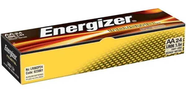 Energizer Industrial Alkaline Battery, AA, 24/BX - EN91