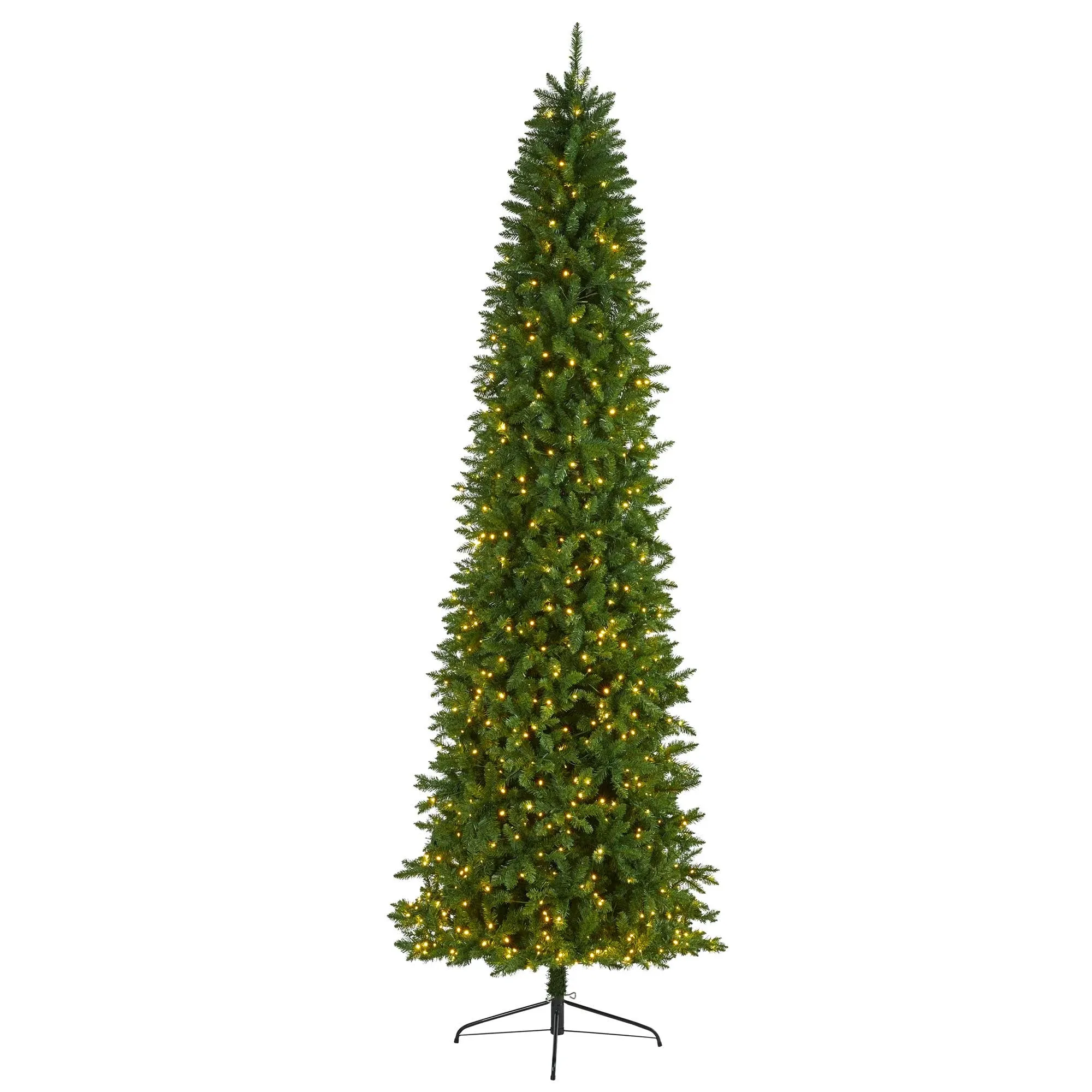 Nearly Natural Pre-Lit LED Slim Green Mountain Pine Artificial Christmas Tree Clear Lights