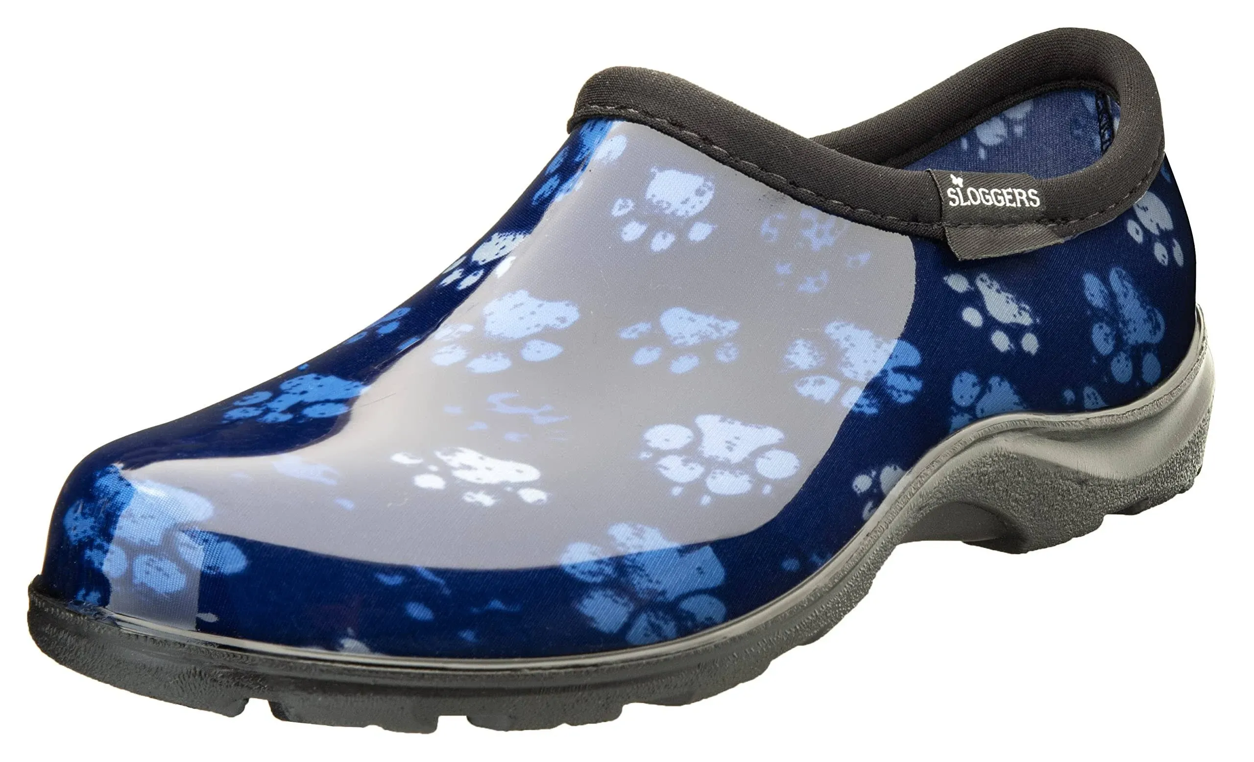 Sloggers Waterproof Paw Print Garden Shoe w/ Comfort Insole, Size 11, Blue