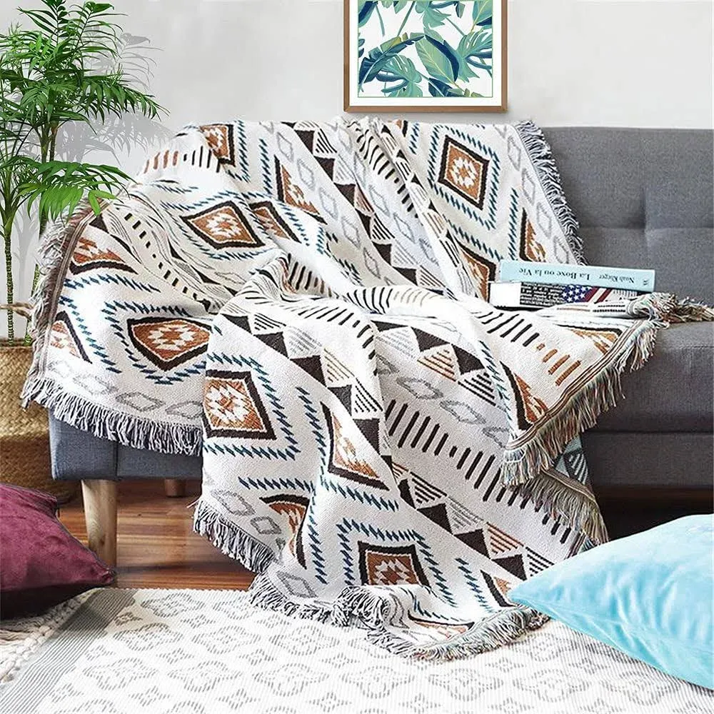 Lqprom Southwest Throw Blankets Aztec Southwest Throws Cover for Couch Chair Sofa Bed Outdoor Beach Travel 51"x63"