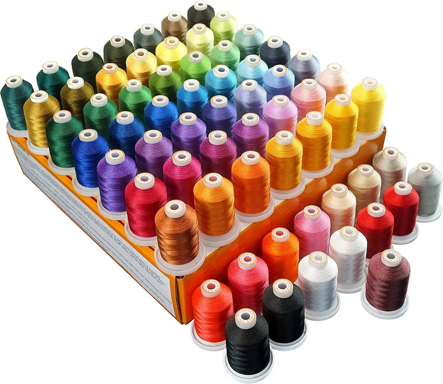 Embroidery Machine Thread Kit - 64 Spools, 1000M Length - Professional Grade