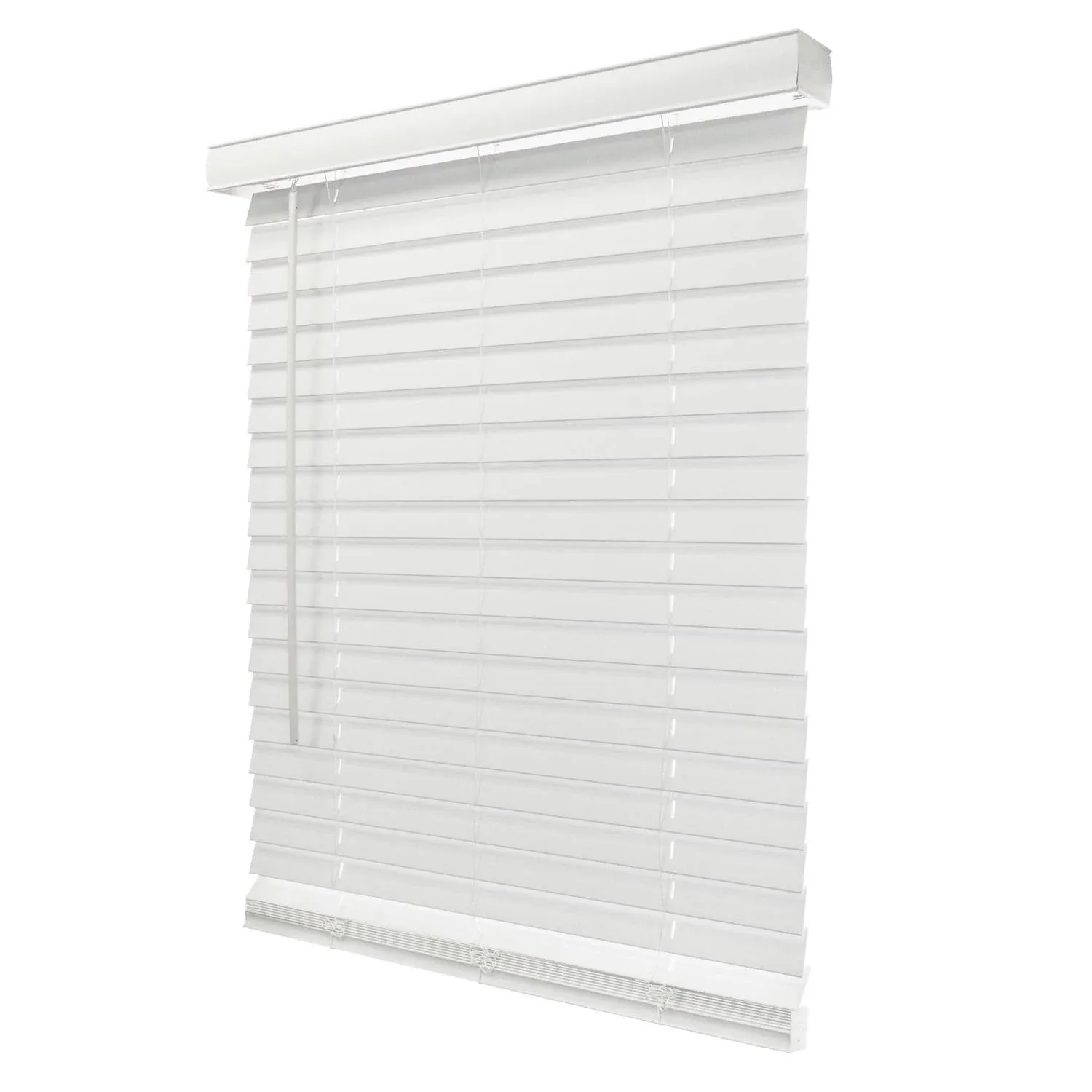 Chicology Basic White Cordless Faux Wood Blinds - 66"W x 60"H