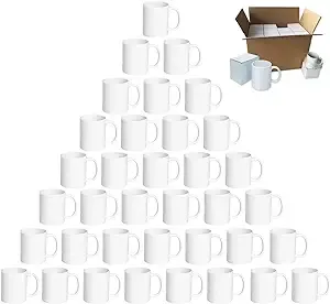 VING 36 Pack 11oz Sublimation Blank White Ceramic Mugs AAA Grade ORCA Coating Sublimation Coffee Cup Mugs with White Box