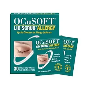 OCuSOFT Lid Scrub Allergy Eye Lid Cleanser Pre-Moistnened Pads, 30 Count