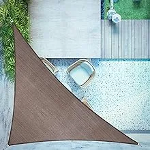 Love Story Sun Shade Sail Triangle 16'5 inch x 16'5 inch x 22'11 inch Brown Canopy UV Block Awning for Outdoor Patio Backyard Garden, Size: