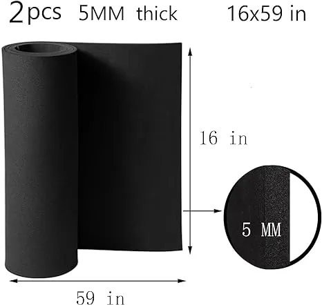 AMZQNART EVA Foam 5mm, Cosplay Foam Roll 16 x 59in (6.5sqft) Black, Suitable for Large Foam Cosplay Modeling, DIY Projects, Crafts,Ultra High Density 90 kg/m3.