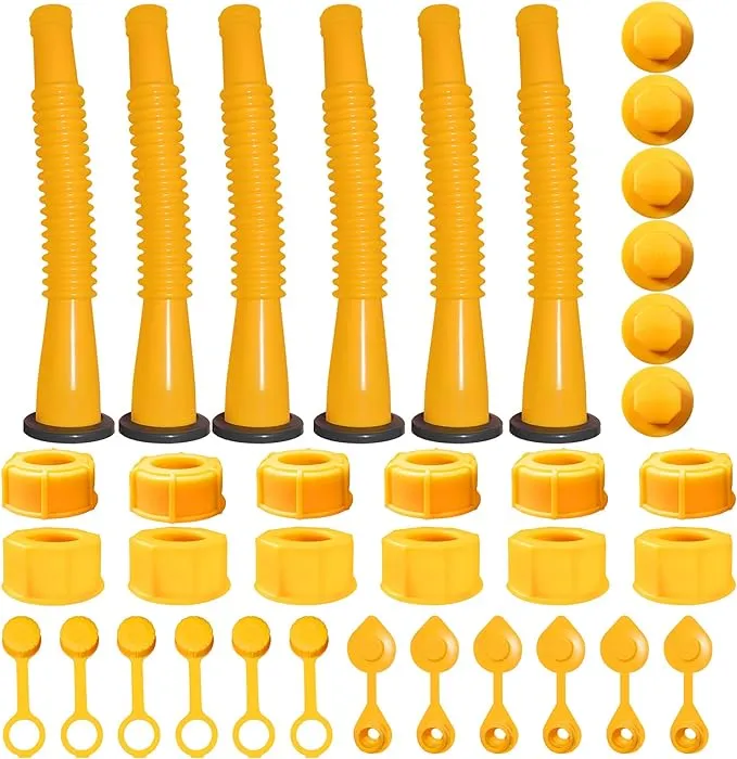 Gas Can Spout Replacement, Gas Can Nozzle,(6 Kit-Yellow) suitable for most 1/...